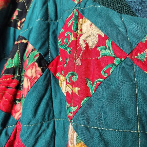 VTG Quilt Coat Holiday Event Piece Art To Wear Festive Chunky Christmas‎ Chore - Picture 8 of 16